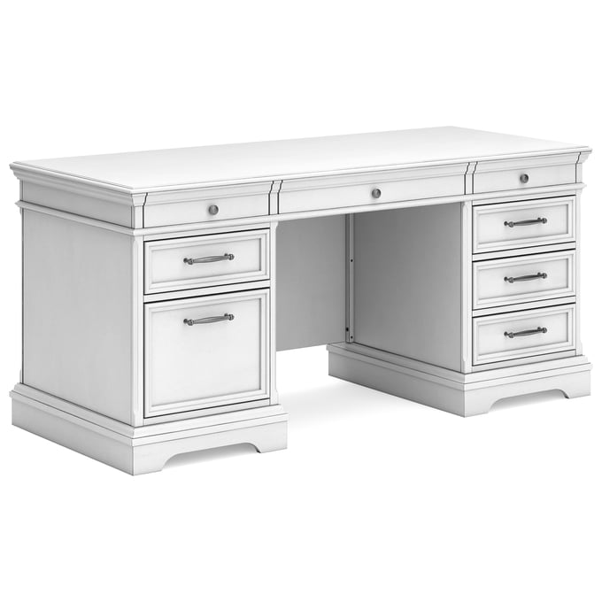 Ashley Furniture Kanwyn Whitewash Wood Home Office Desk H777H1