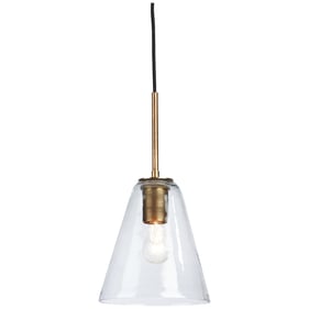 Ashley Furniture Collbrook Brass Clear Glass Pendant Light