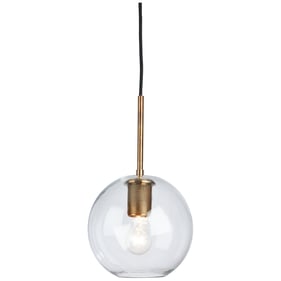 Ashley Furniture Cordunn Brass Clear Glass Pendant Light