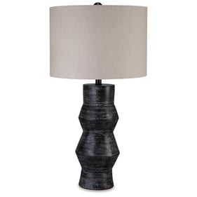 Ashley Furniture Kerbert Distressed Black Terracotta Table Lamp