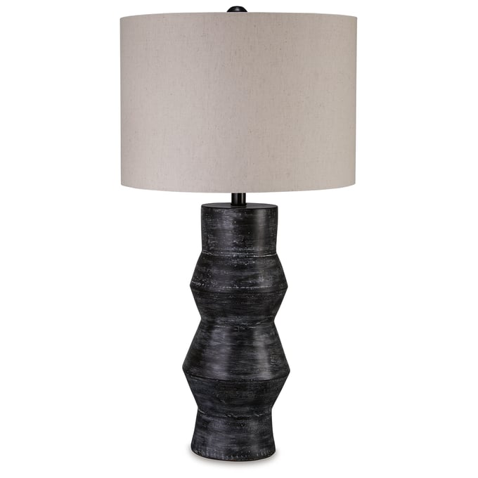 Ashley Furniture Kerbert Distressed Black Terracotta Table Lamp L100824