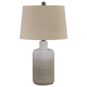 2 Ashley Furniture Marnina Taupe Ceramic Table Lamps