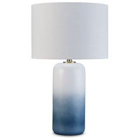 Ashley Furniture Lemrich White Teal Ceramic Table Lamp