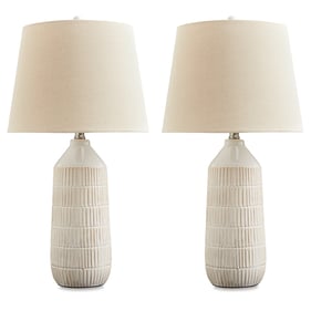 2 Ashley Furniture Willport Off White Ceramic Table Lamps