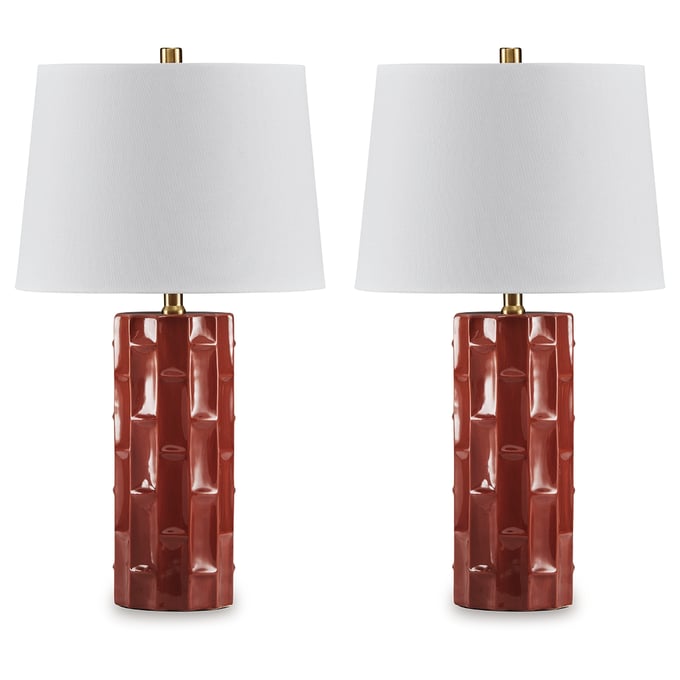 2 Ashley Furniture Jacemour Burnt Umber Table Lamps L178014