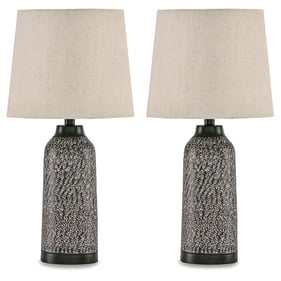 2 Ashley Furniture Lanson Antique Bronze Metal Table Lamps