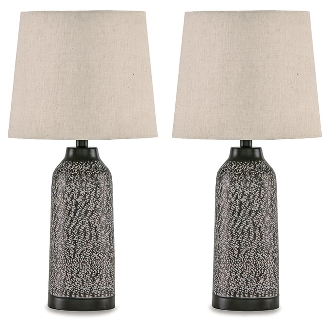 2 Ashley Furniture Lanson Antique Bronze Metal Table Lamps L204454