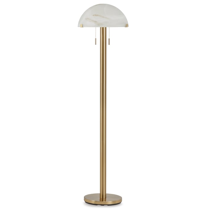 Ashley Furniture Tobbinsen Brass Metal Floor Lamp L208421