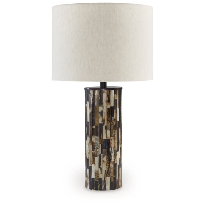 Ashley Furniture Ellford Black Brown Cream Poly Table Lamp L235684