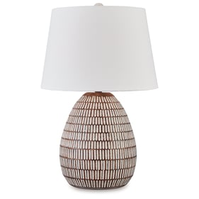 Ashley Furniture Darrich Beige White Metal Table Lamp