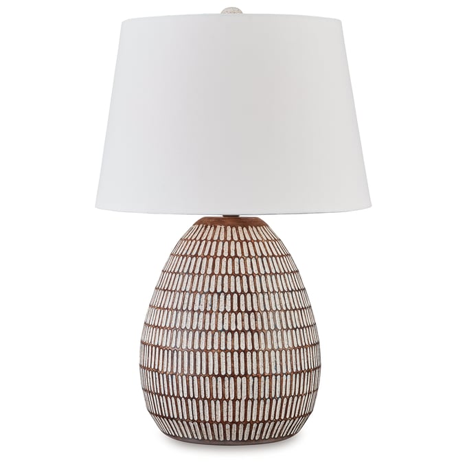 Ashley Furniture Darrich Beige White Metal Table Lamp L235804