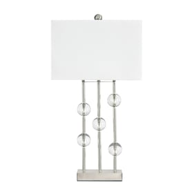 Ashley Furniture Jaala Clear Silver Metal Lamp