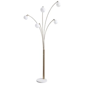 Ashley Furniture Taliya Champagne White Metal Arc Lamp