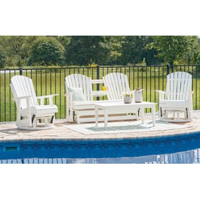 Ashley Furniture Hyland Wave White 4pc Outdoor Seating Set