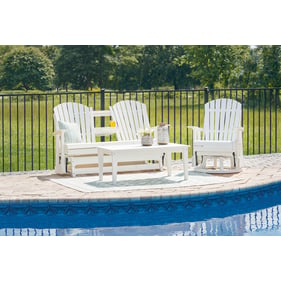 Ashley Furniture Hyland Wave White 3pc Outdoor Seating Set