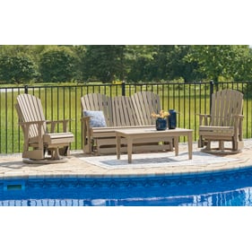 Ashley Furniture Hyland Wave Driftwood 4pc Outdoor Seating Set