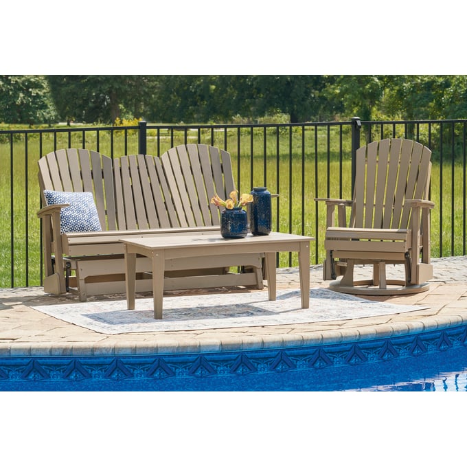 Ashley Furniture Hyland Wave Driftwood 3pc Outdoor Seating Set P114-OUT-LR-S1