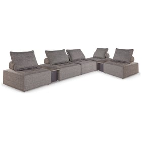 Ashley Furniture Bree Zee Brown 7pc Outdoor Modular Seating Sectional With ...