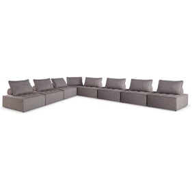 Ashley Furniture Bree Zee Brown 8pc Outdoor Modular Seating Sectional