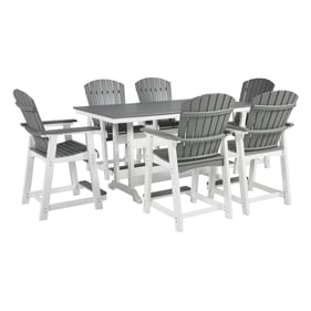 Ashley Furniture Transville Gray White 7pc Outdoor Counter Height Set