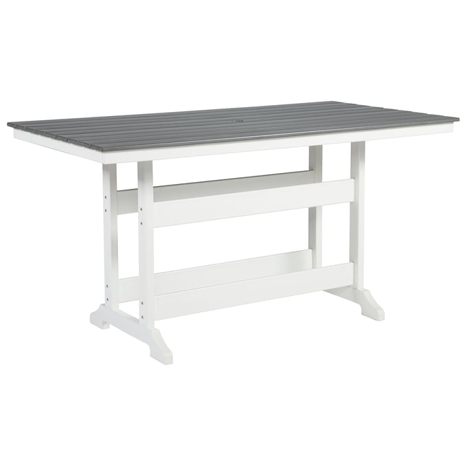 Ashley Furniture Transville Gray White Outdoor Rectangle Counter Table P210-642