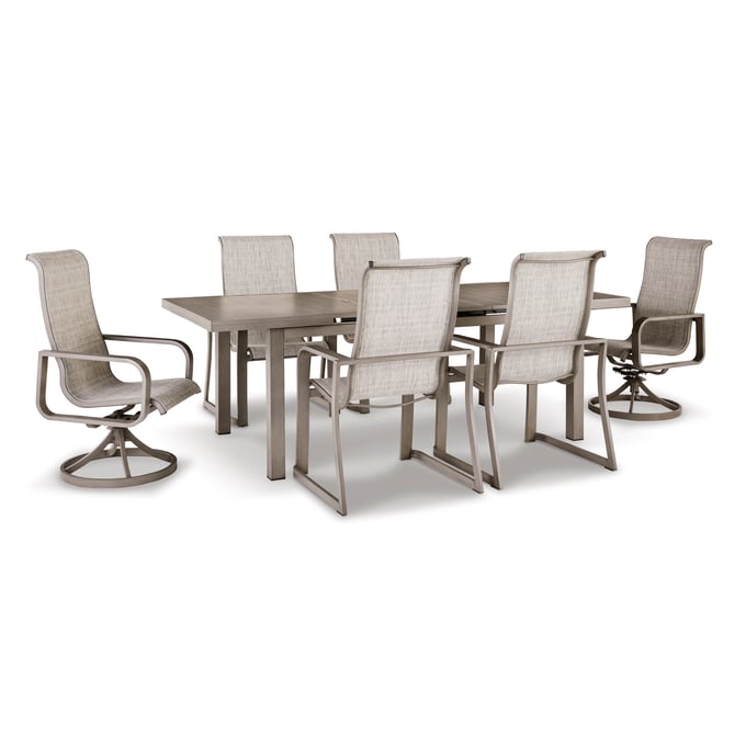 Ashley Furniture Beach Front Beige 7pc Outdoor Dining Set P323-OUT-DR-S2