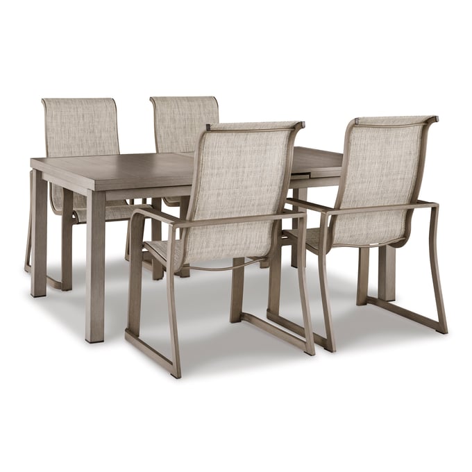 Ashley Furniture Beach Front Beige 5pc Outdoor Dining Set P323-OUT-DR-S1