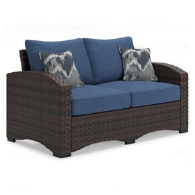 Ashley Furniture Windglow Blue Brown Loveseat