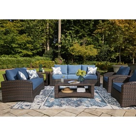 Ashley Furniture Windglow Blue 6pc Outdoor Seating Set