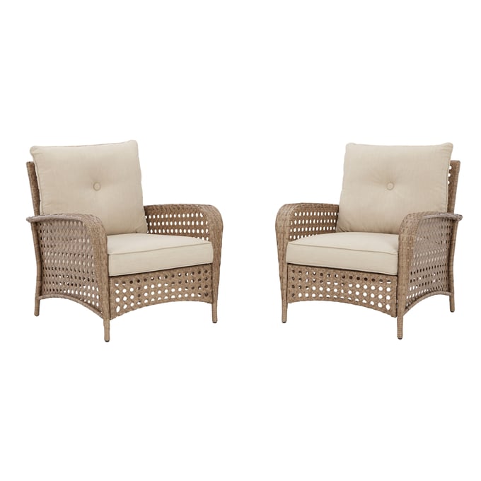 2 Ashley Furniture Braylee Driftwood Lounge Chairs With Cushion P345-820