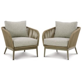 2 Ashley Furniture Swiss Valley Beige Lounge Chairs With Cushion