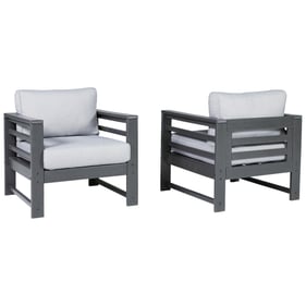 2 Ashley Furniture Amora Charcoal Gray Lounge Chairs