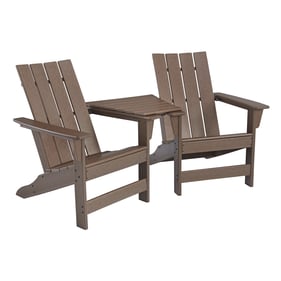 Ashley Furniture Emmeline Brown Adirondack Chair With Tete A Tete Table Con...