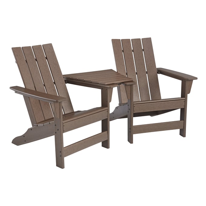 Ashley Furniture Emmeline Brown Adirondack Chair With Tete A Tete Table Connector P420P4