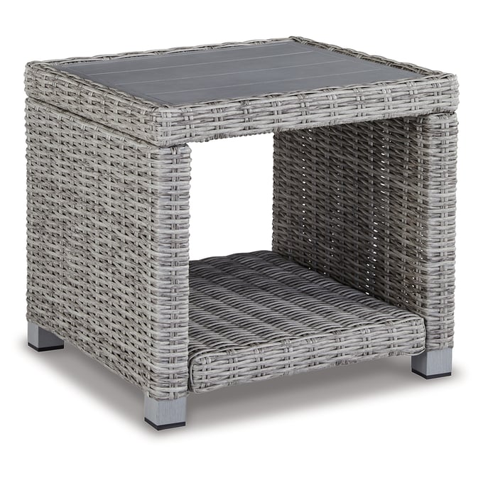 Ashley Furniture Naples Beach Light Gray Outdoor Square End Table P439-702