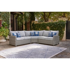 Ashley Furniture Naples Beach Light Gray 3pc Outdoor Sectional