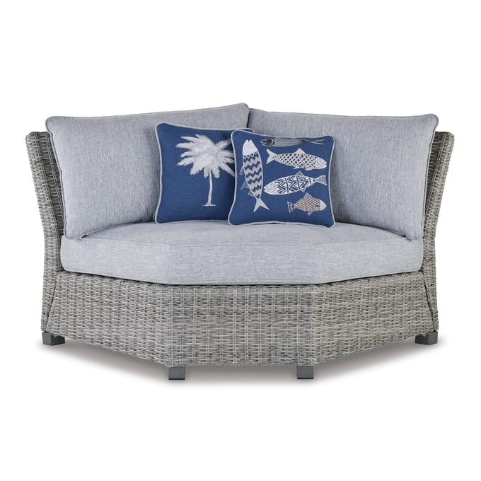 Ashley Furniture Naples Beach Light Gray Outdoor Corner With Cushion P439-877