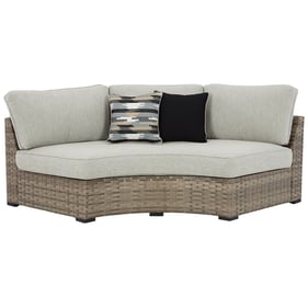 Ashley Furniture Calworth Beige Curved Loveseat With Cushion