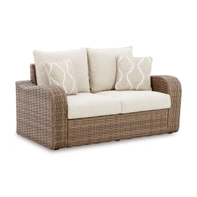 Ashley Furniture Sandy Bloom Beige Loveseat With Cushion