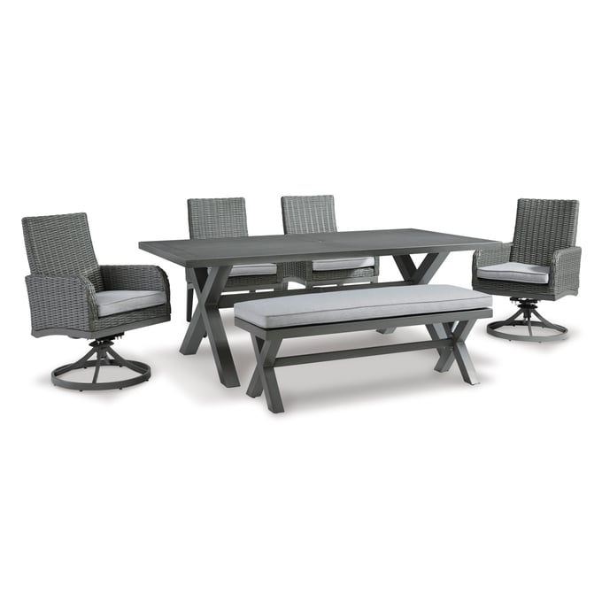 Ashley Furniture Elite Park Gray 6pc Outdoor Dining Set P518-OUT-DR-S1