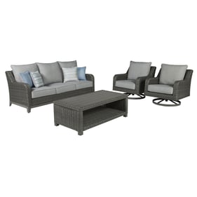 Ashley Furniture Elite Park Gray 4pc Outdoor Seating Set With Sofa