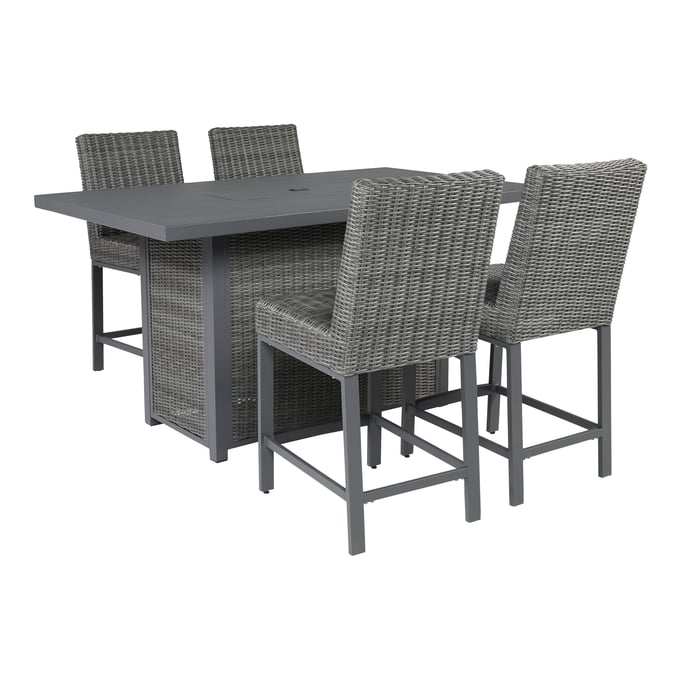 Ashley Furniture Palazzo Casual Gray 5pc Outdoor Bar Set P520P1