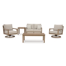 Ashley Furniture Hallow Creek Driftwood 5pc Outdoor Seating Set With Lovese...