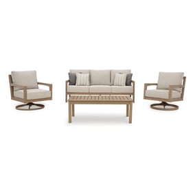 Ashley Furniture Hallow Creek Driftwood 4pc Outdoor Seating Set With Sofa