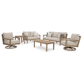 Ashley Furniture Hallow Creek Driftwood 6pc Outdoor Seating Set