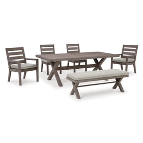 Ashley Furniture Hillside Barn Gray Brown 6pc Outdoor Dining Set