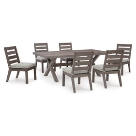 Ashley Furniture Hillside Barn Gray Brown 7pc Outdoor Dining Set With Armle...