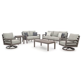 Ashley Furniture Hillside Barn Gray Brown 6pc Outdoor Seating Set