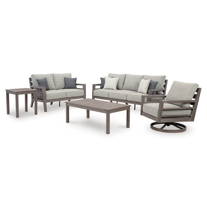 Ashley Furniture Hillside Barn Gray Brown 5pc Outdoor Seating Set P564-OUT-LR-S1