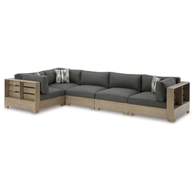 Ashley Furniture Citrine Park Brown 5pc Outdoor Sectional